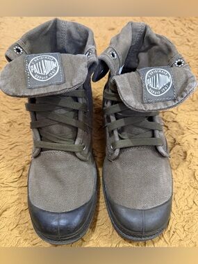 Palladium Women’s Olive Brown Canvas Fold-Top Sneakers